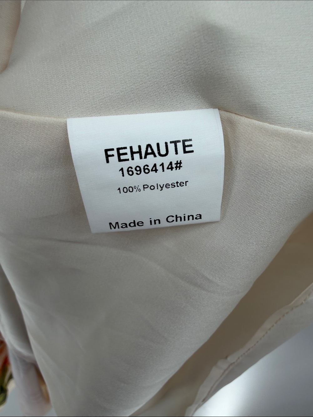 Fehaute Beige Floral Bow Satin Halter A-Line Gown Dress - Beige - 6 - NWT - Picture 8 of 12